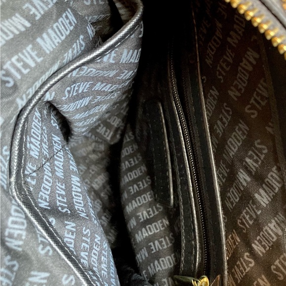 STEVE MADDEN BLACK SMALL PURSE WITH SCARF ACCENT AND DETACHABLE STRAP - Picture 6 of 9